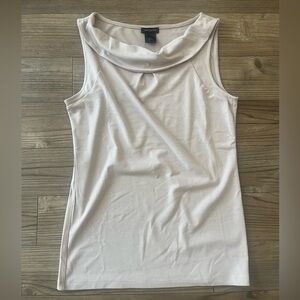 (Ann Taylor) Cowl neck jersey tank in beige